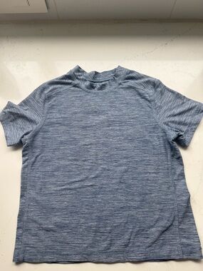Hanna Andersson Boys 3T Heathered Slate Blue Short Sleeve Active Tee